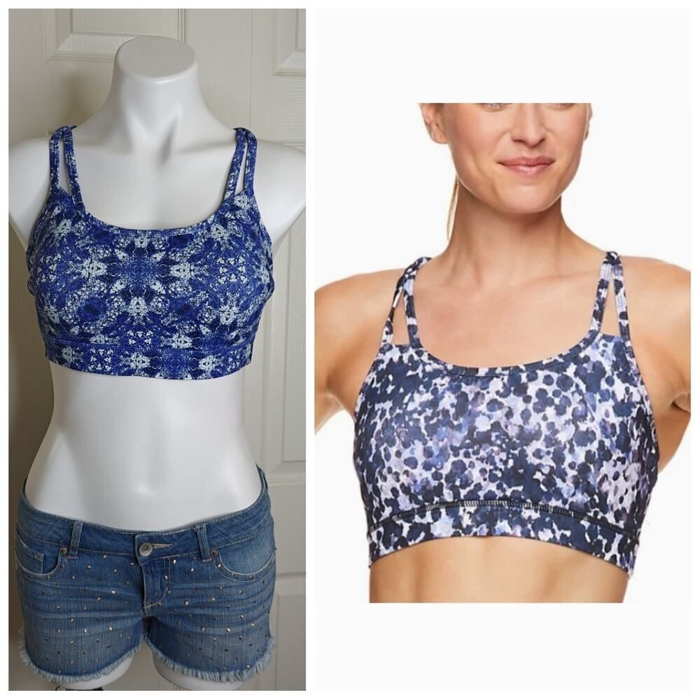 Gaiam strappy padded sports bra sz M